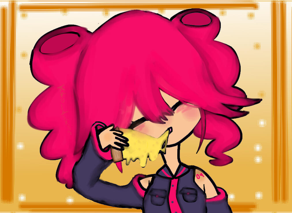Kasane Teto and yummy pizza